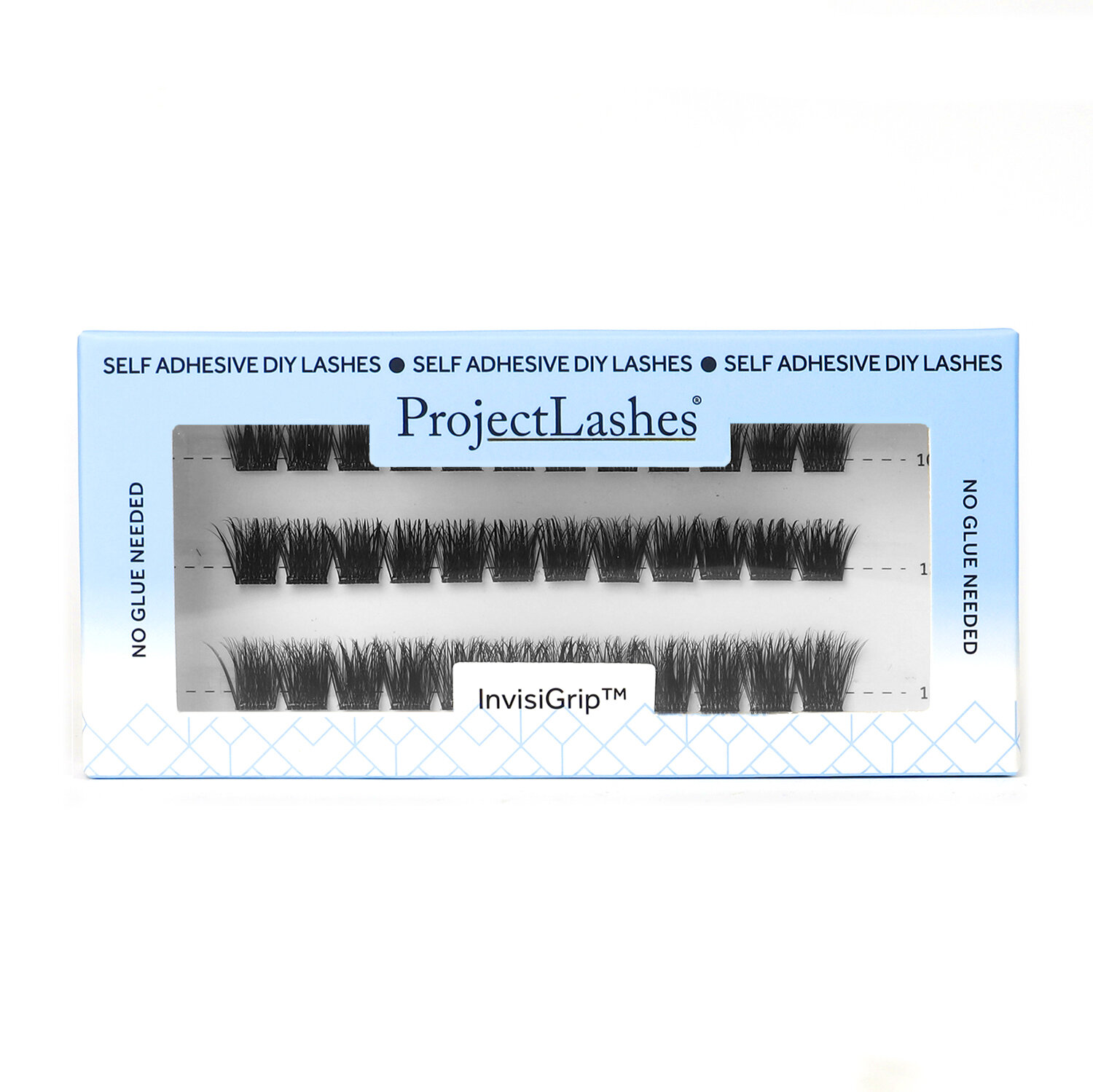 Rzęsy bondingowe ProjectLashes InvisiGrip DIY mix 10-12-14mm Z KLEJEM cluster