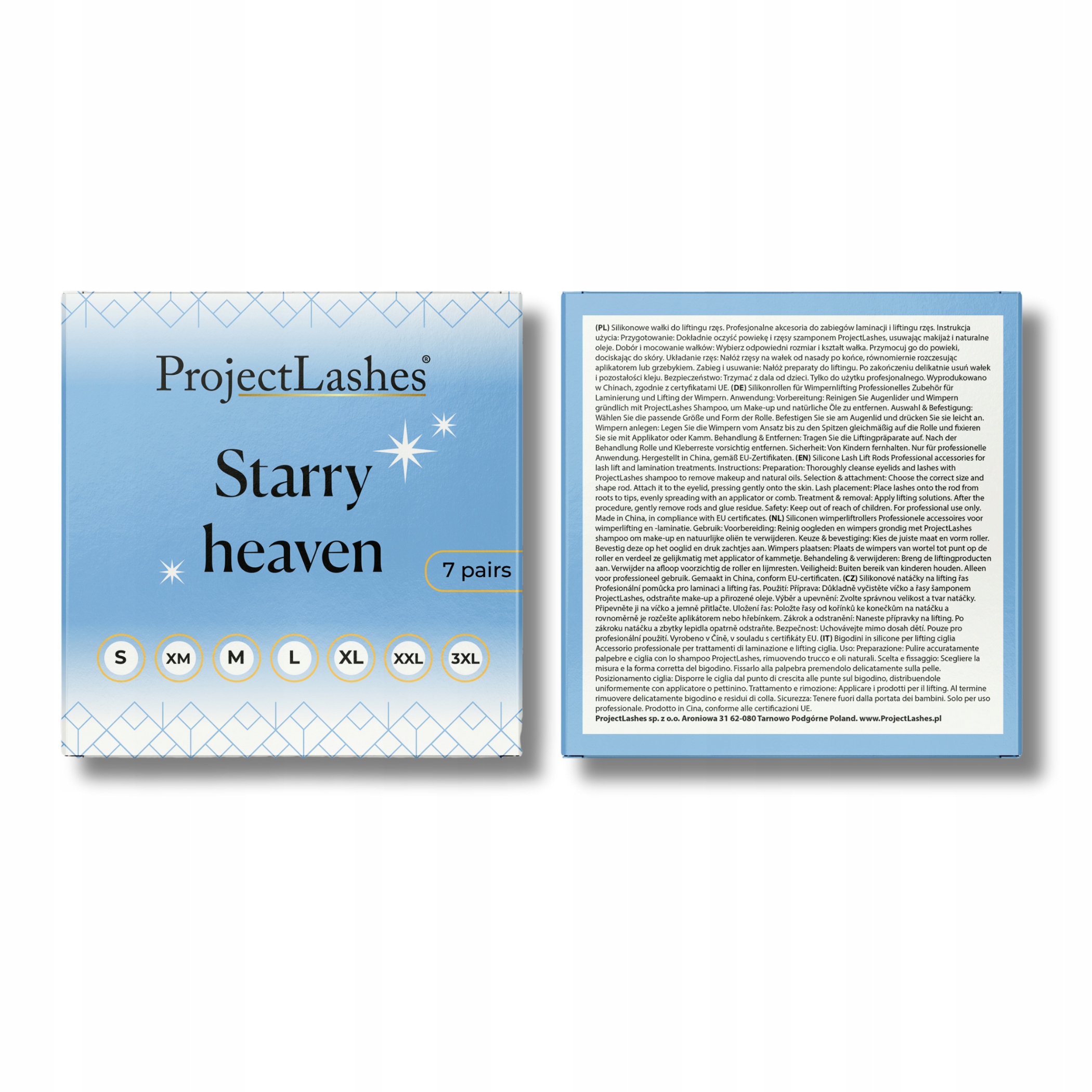 Silikonowe wałeczki wałki do liftingu rzęs ProjectLashes Starry Heaven 7par