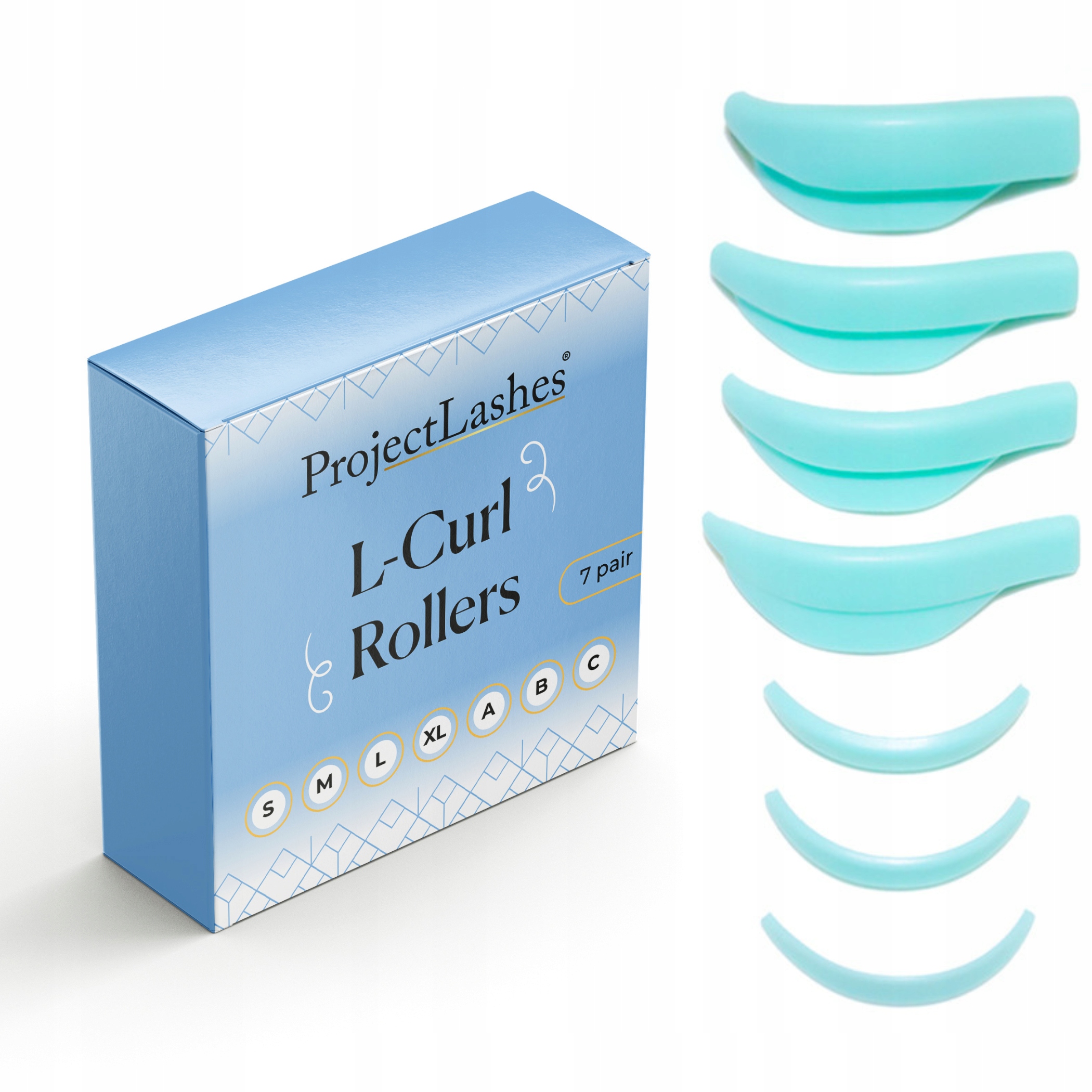 Silikonowe wałeczki wałki do liftingu rzęs ProjectLashes L-CURL Roller 7par