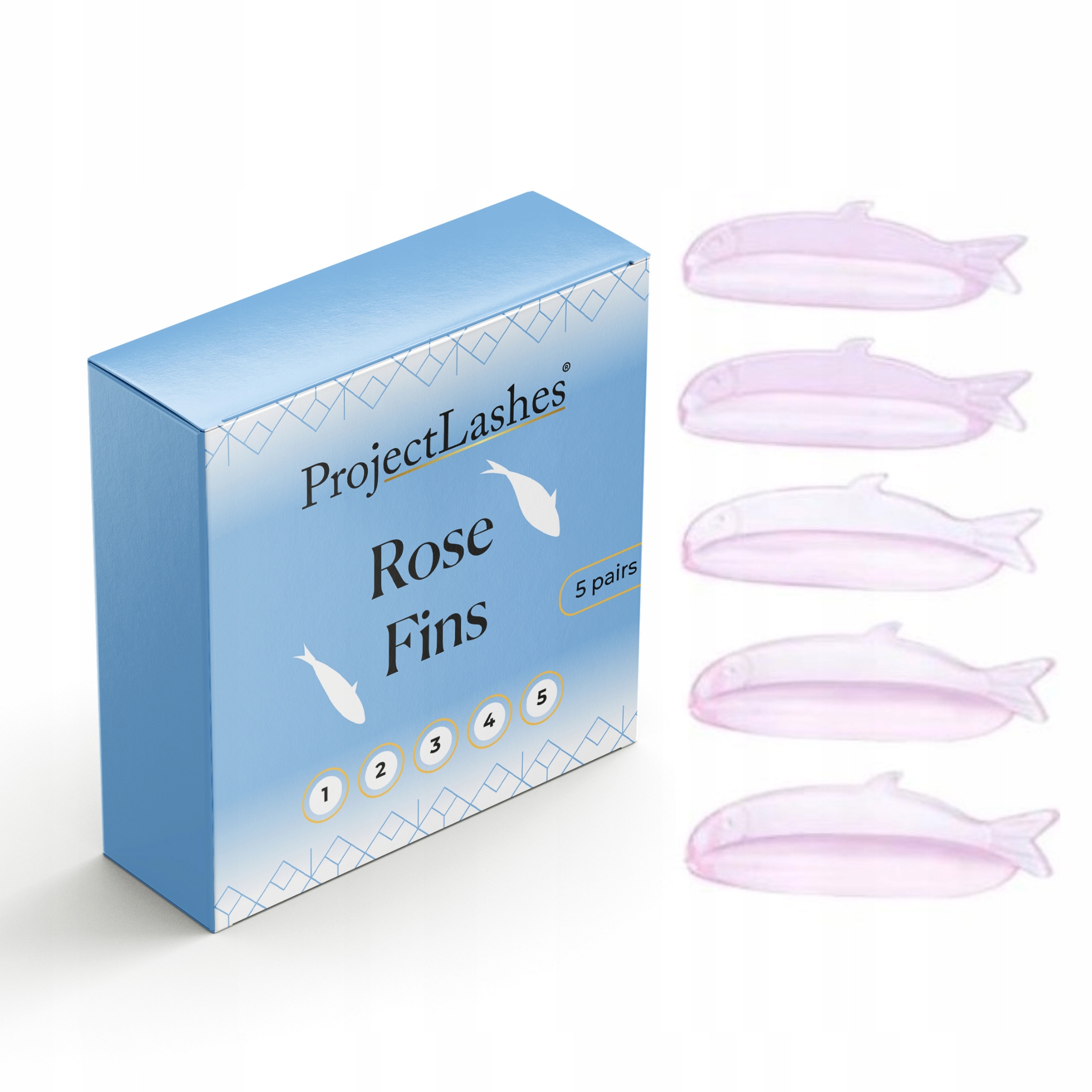 Silikonowe wałeczki wałki do liftingu rzęs ProjectLashes Rose Fins 5 par