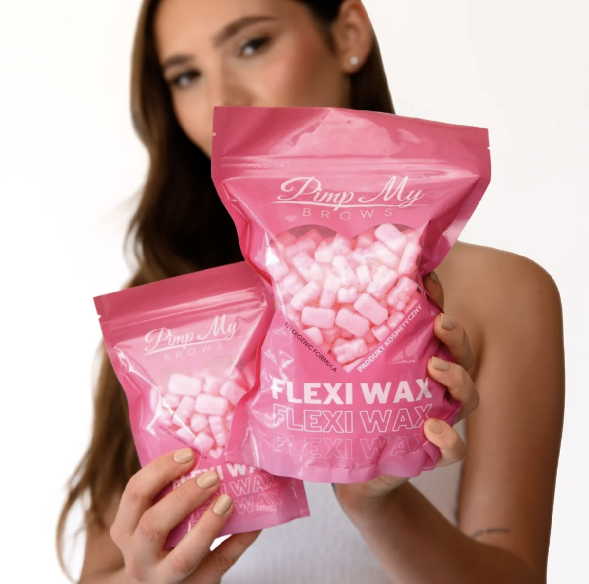 Flexi Wax elastyczny twardy wosk różowa perła Pimp My Brows 100g