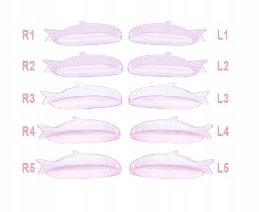 Silikonowe wałeczki wałki do liftingu rzęs ProjectLashes Rose Fins 5 par