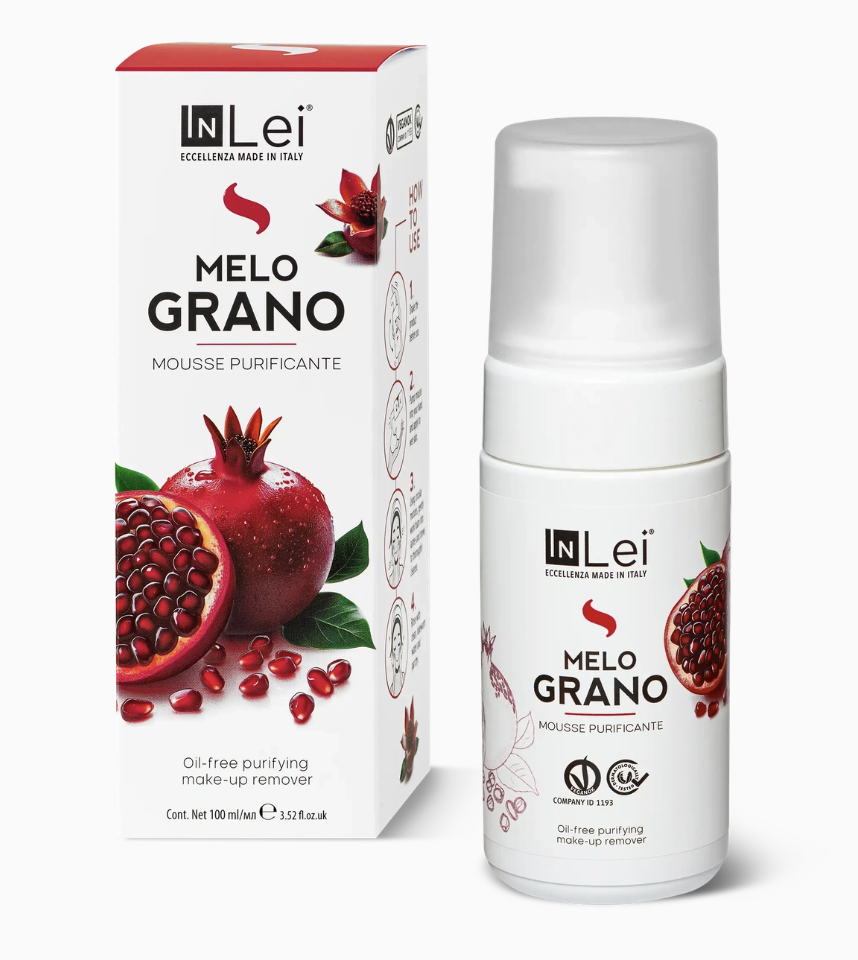 Inlei Mousse MELOGRANO delikatna pianka szampon do mycia i demakijażu 100ml