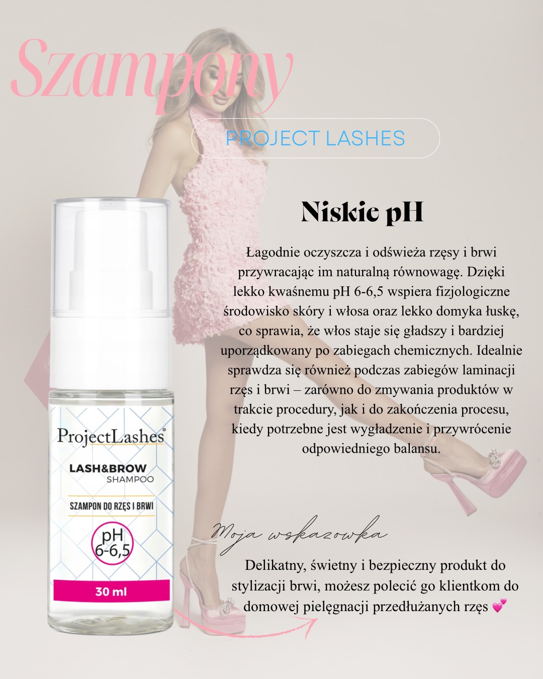 ProjectLashes Profesjonalny szampon do rzęs i brwi 30 ml NISKIE pH 6-6,5