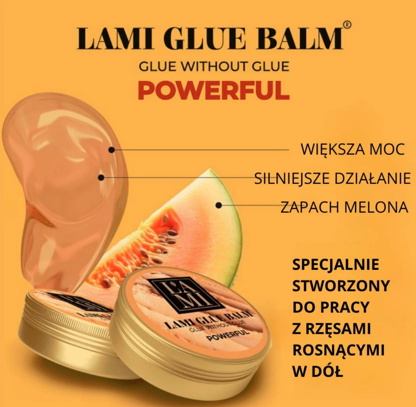 LAMI LASHES POWERFUL Balm glue klej bez kleju 10g MANGO mocny