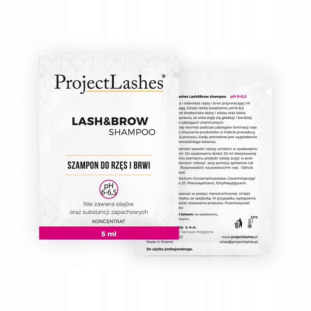 SZAMPON DO RZĘS ProjectLashes KONCENTRAT 5 ml niskie 6,5pH