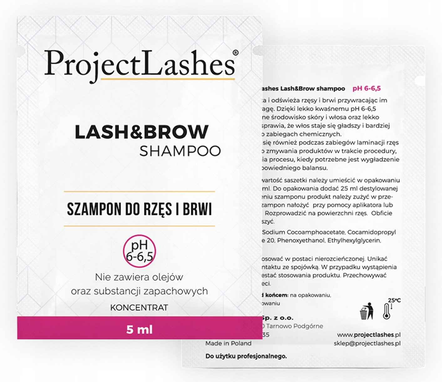SZAMPON DO RZĘS ProjectLashes KONCENTRAT 5 ml niskie 6,5pH